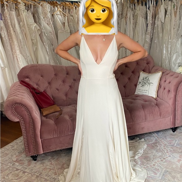 Elegant Cream V-Neck Dress